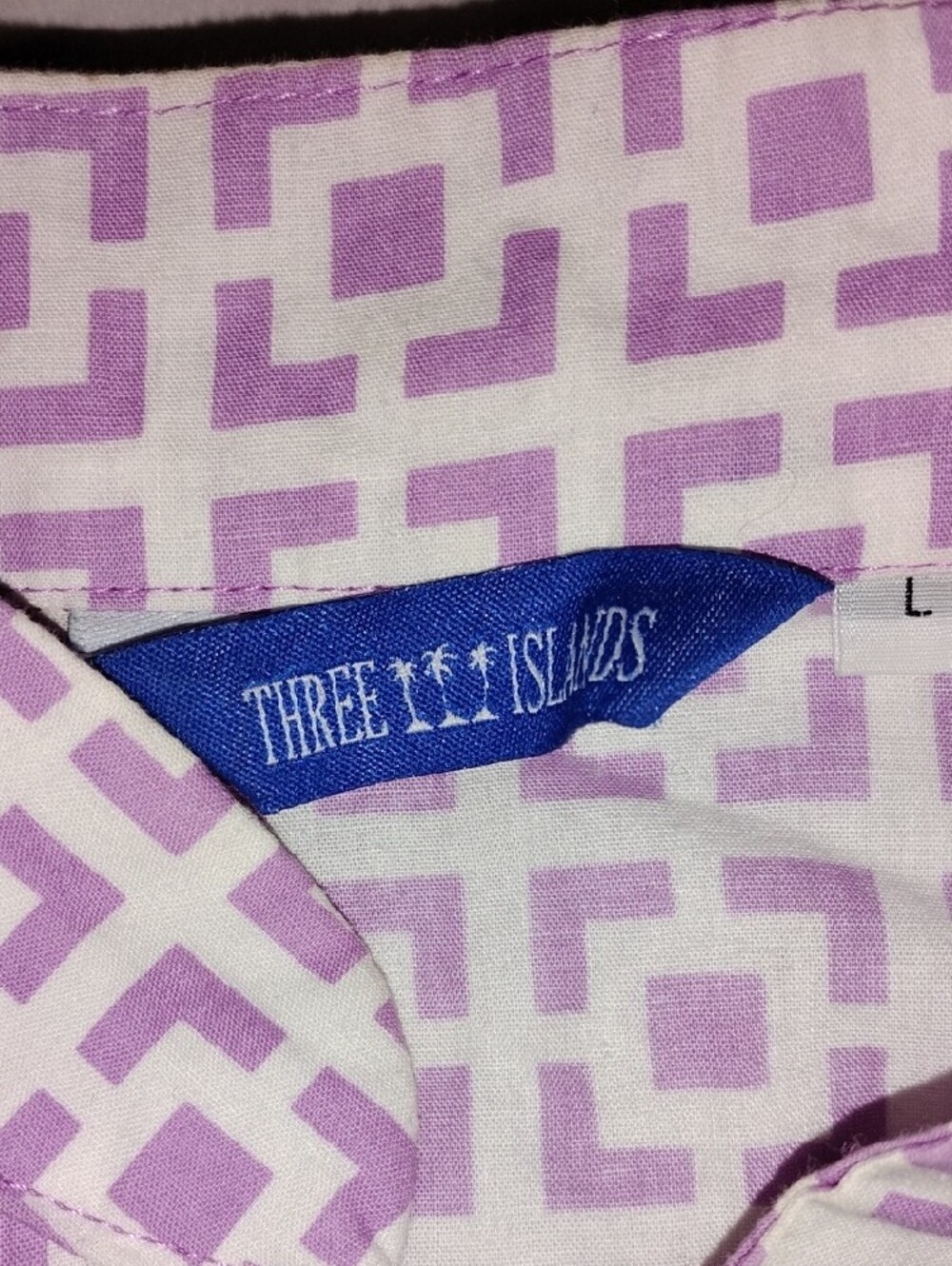 Lavender Geometric Button-Front Top - Picture 2 of 3
